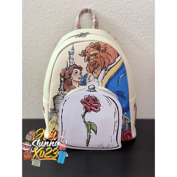 Loungefly Handbags - Loungefly Disney Beauty And The Beast Couple Rose Mini Backpack